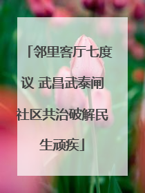 邻里客厅七度议 武昌武泰闸社区共治破解民生顽疾