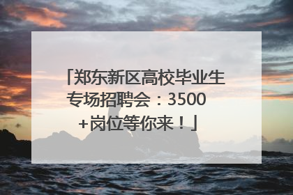 郑东新区高校毕业生专场招聘会：3500+岗位等你来！