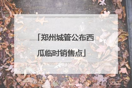 郑州城管公布西瓜临时销售点