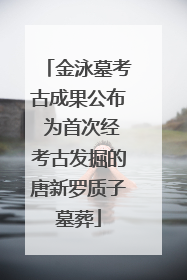 金泳墓考古成果公布 为首次经考古发掘的唐新罗质子墓葬