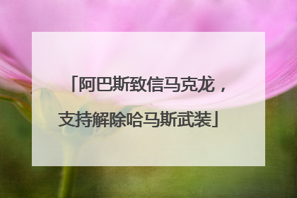 阿巴斯致信马克龙，支持解除哈马斯武装