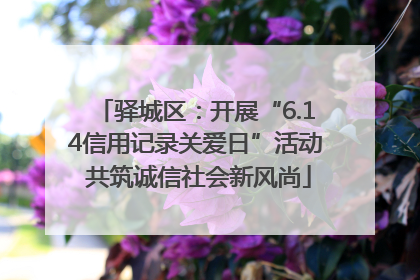 驿城区：开展“6.14信用记录关爱日”活动 共筑诚信社会新风尚