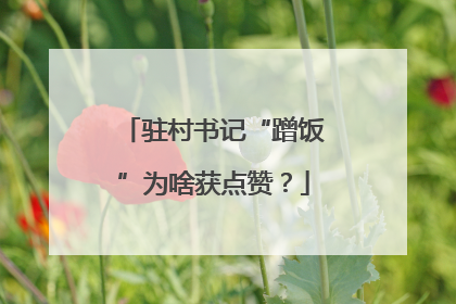驻村书记“蹭饭”为啥获点赞？