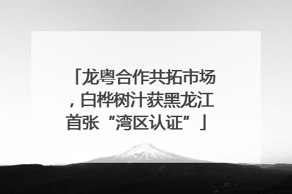 龙粤合作共拓市场，白桦树汁获黑龙江首张“湾区认证”