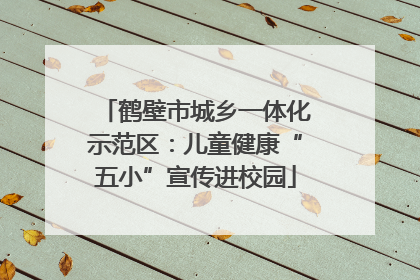 鹤壁市城乡一体化示范区：儿童健康“五小”宣传进校园