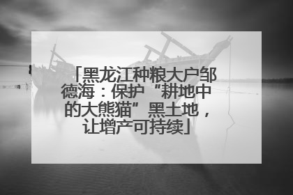 黑龙江种粮大户邹德海:保护“耕地中的大熊猫”黑土地,让增产可持续