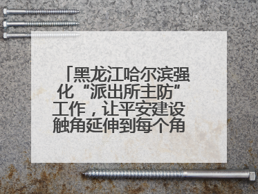 黑龙江哈尔滨强化“派出所主防”工作，让平安建设触角延伸到每个角落……