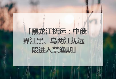 黑龙江抚远：中俄界江黑、乌两江抚远段进入禁渔期