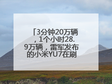 3分钟20万辆，1个小时28.9万辆，雷军发布的小米YU7在刷新汽车界记录？