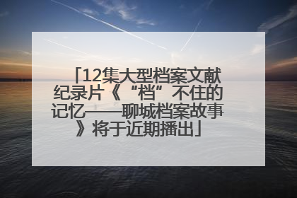 12集大型档案文献纪录片《“档”不住的记忆——聊城档案故事》将于近期播出