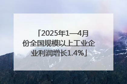 2025年1—4月份全国规模以上工业企业利润增长1.4%