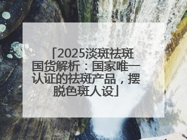 2025淡斑祛斑国货解析：国家唯一认证的祛斑产品，摆脱色斑人设
