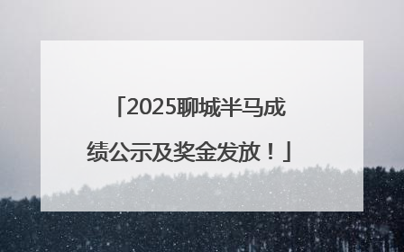 2025聊城半马成绩公示及奖金发放！