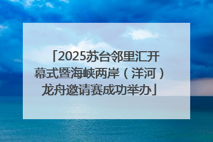 2025苏台邻里汇开幕式暨海峡两岸（洋河）龙舟邀请赛成功举办
