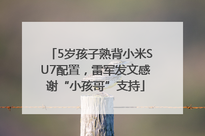5岁孩子熟背小米SU7配置，雷军发文感谢“小孩哥”支持